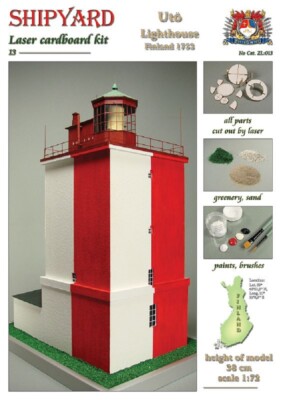 Shipyard Leuchtturm Utö Lighthouse 1753 1:72 Laser Kartonbausatz