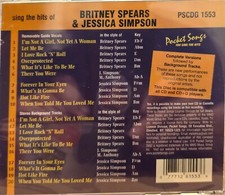1553 BRITNEY SPEARS JESSICA SIMPSON  POCKET SONGS KARAOKE CDG  LOT MI