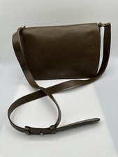 DE VECCHI by HAMILTON HODGE OLIVE GREEN PEBBLED LEATHER SHOULDER CROSSBODY BAG