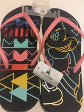 Disney MICKEY MOUSE Womens Flip Flop Sandals Sz 11 Black