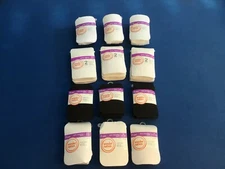 Girls' tights, available in S, M, or L, in black, white, multi color 2 pk