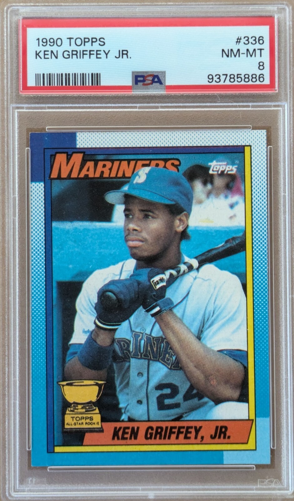 1990 Topps Baseball #336 Ken Griffey Jr. All-Star Rookie Cup PSA 8 NM-MT THE KID