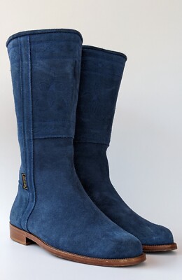 Valverde Del Camino Blue Suede Leather Riding Boots Size 39 EU | 9 US