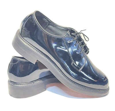 NEW MEN'S 9N LEATHER SOLE SHINY HI-GLOSS US MILITARY DRESS UNIFORM OXFORD  SHOES - Main Image