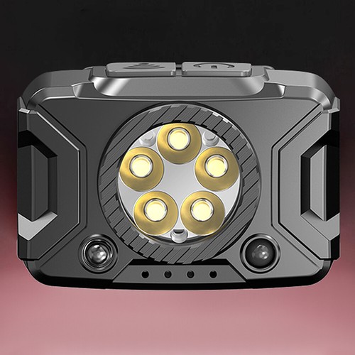 Lampe frontale LED puissante avec capteur de mouvement, lumière Rechargeable par - Imagen 3 de 10
