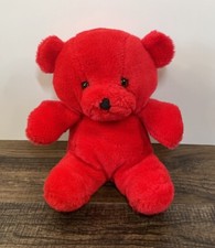 Vintage American Wego Red 10" Teddy Bear Stuffed Plush WH1012