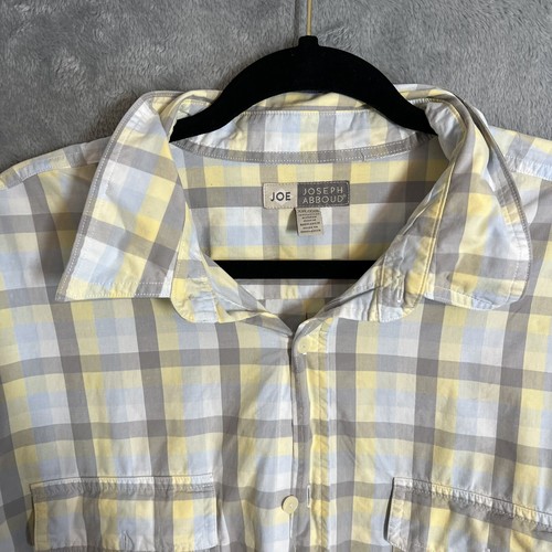 Joseph Abboud Button Front Shirt Plaid Long Sleeve Mens 2XL XXL - Picture 2 of 7