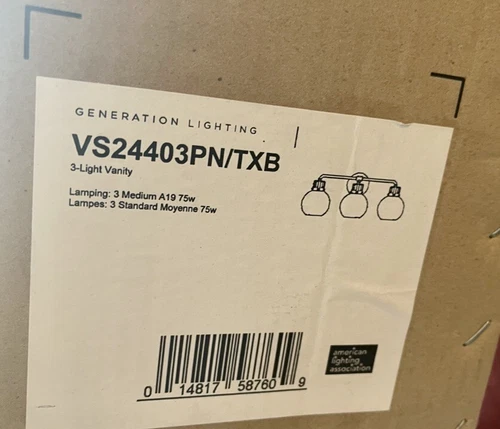 Generation Lighting VS24403PN/TXB, 24 Inch Bath Vanity Light in Textured Black - Picture 2 of 3