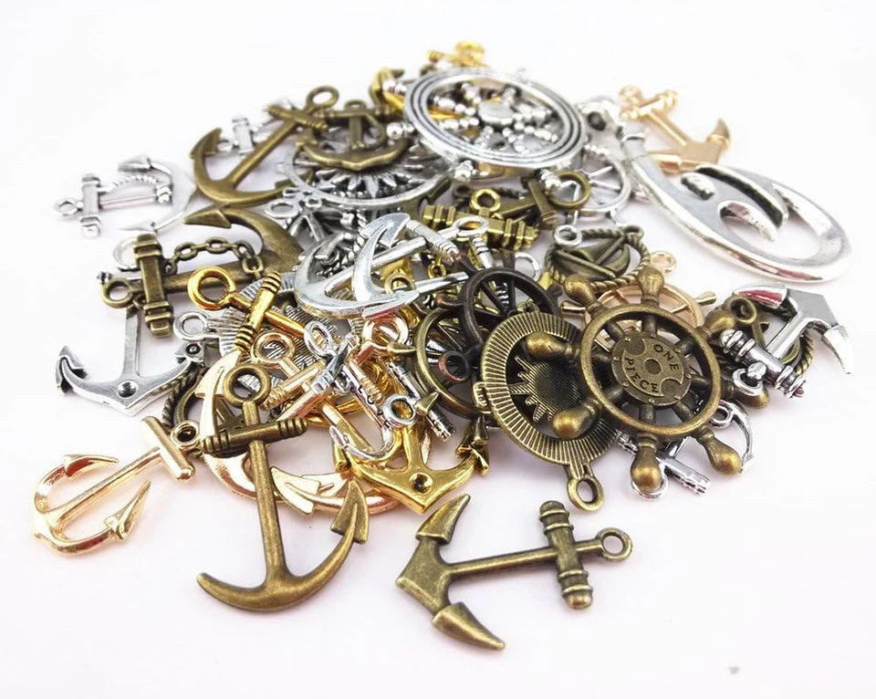 ?100 Gram (Approx 47Pcs) Assorted DIY Antique Anchor Charms Pendant Craft Making - Image 4 of 4
