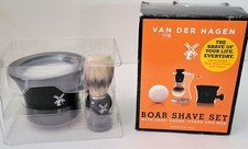 Van Der Hagen Boar Shave Set: Men's Premium 3 Piece Set - Open Box