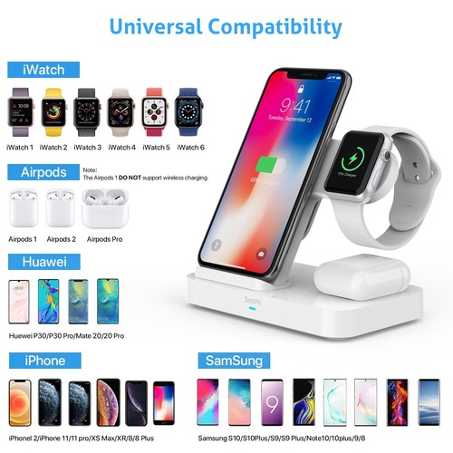 SooPii 4 in 1 Wireless Charging Station with Built-in QC 3.0 AC Adapter - Picture 8 of 8