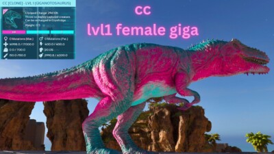 Ark Survival Ascended PVE CC FEMALE LEVEL 1 GIGA (CLONE) XBOX/PC/PS5