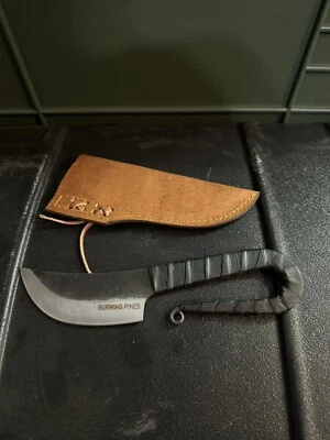 BURNING PINES Hand-Forged Medieval Knife - Leather-Wrapped Handle