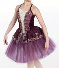 Weissman Renaissance Faire Burgundy Sequin Velvet Sweetheart Ballet Dress Size L