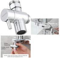 Tecmolog 3 Wege Umschaltventil Wasserhahnadapter Messing Diverter