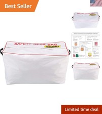 White Heavy-Duty Gear Bag for 6 Life Jackets - Visibility with Bright Red Trim