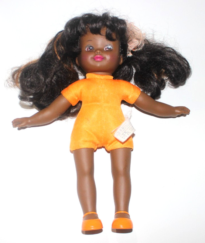 VTG Mattel Baby Doll 9" AA w/ Soft body 2001 African American Orange shoes USED