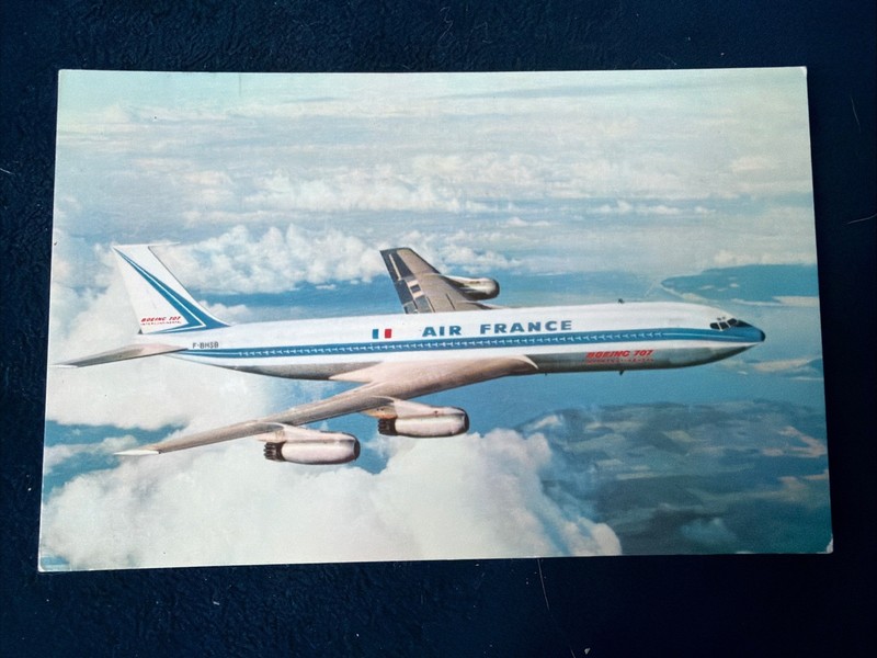 Vintage Postcard- Air France Boeing 707 Intercontinental