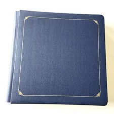 Creative Memories Scrapbook Album 12x12 Blue Gold Trim With 30 Pages