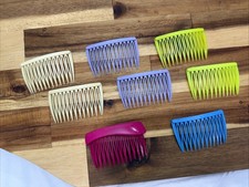 Goody 3  Side Hair Combs Lot of 8 Vintage Multicolor Made In USA Retro Prop