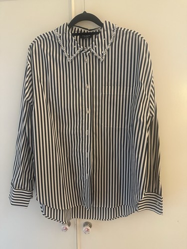 Kate Spade Acrobat Stripe Embellished Shirt Size L ( AUS 12 - 14 ) Brand New - Picture 2 of 8