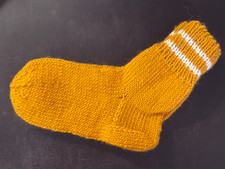 Hand Knit Wool Socks Mustard Color 100 Wool Cozy Warm Winter Gift Sizes S M L