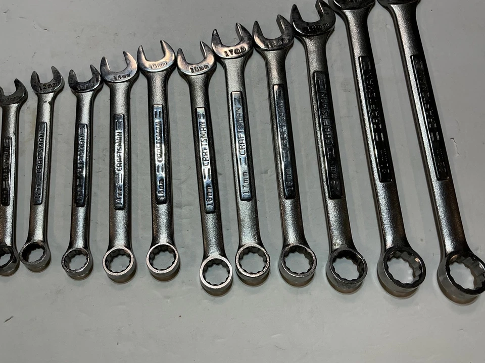 Juego de 15 llaves combinadas métricas Craftsman 12 piezas 7 mm a 22 mm EE. UU. V - ¡VA-BUENO!! Foto 3 de 4