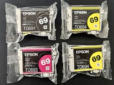 Epson 69 Ink Cartridge Black, Magenta Yellow T0691 T0693 T0694 New Sealed
