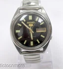 VINTAGE SEIKO 5 AUTOMATIC 7009A DAY DATE WRIST WATCH MENS 7005 BLACK DIAL