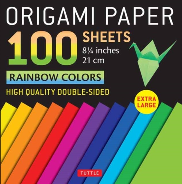Origami Paper 100 sheets Rainbow Colors 8 1/4"" (21 cm) by Tuttle Studio