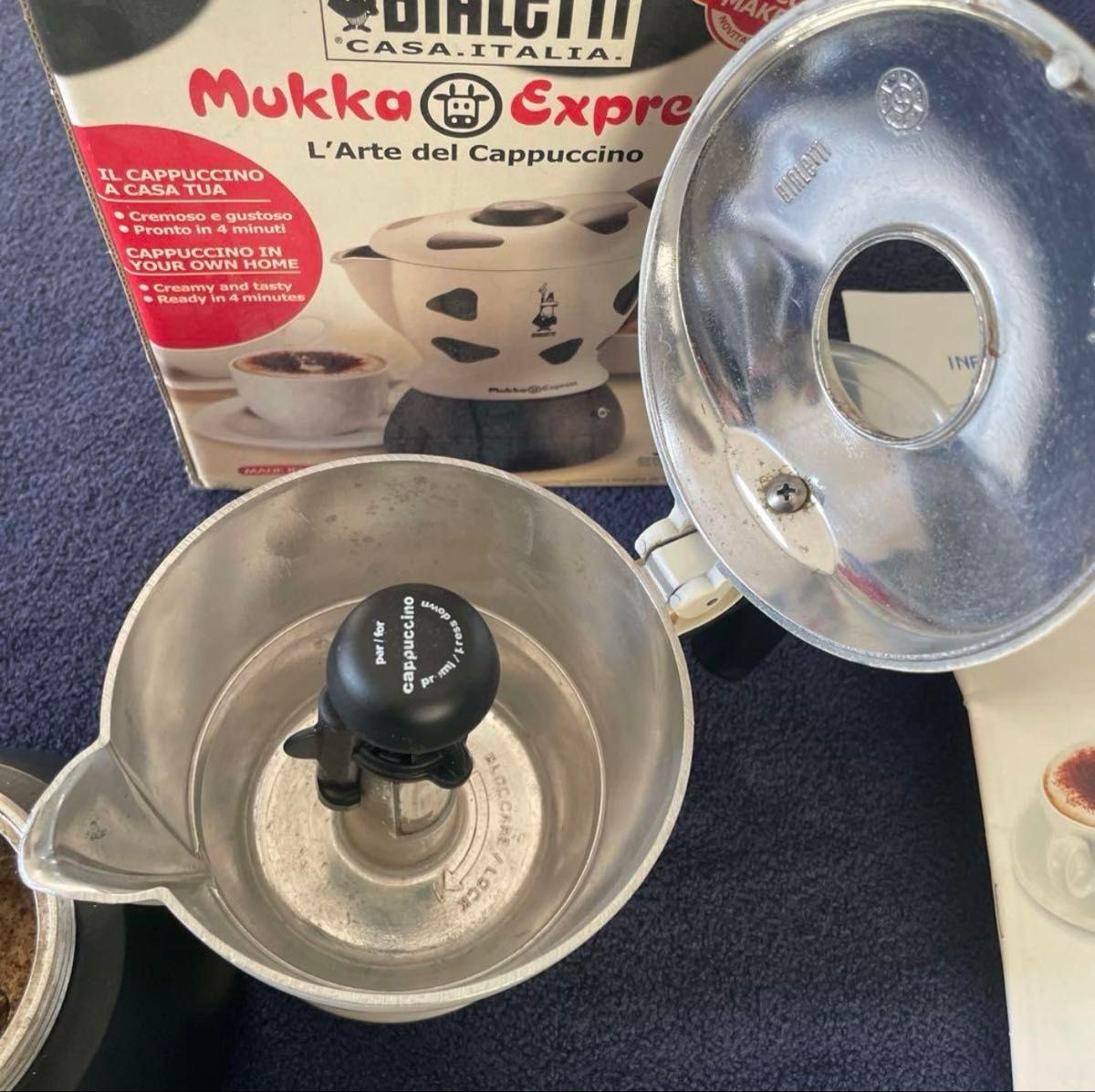 Bialetti Mukka Express Cow-Print Stovetop Cappuccino Maker