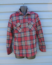 Lee Jeans Workwear Lined Flannel Jacket Outdoor Plaid Gray Red Mens MEDIUM Thick