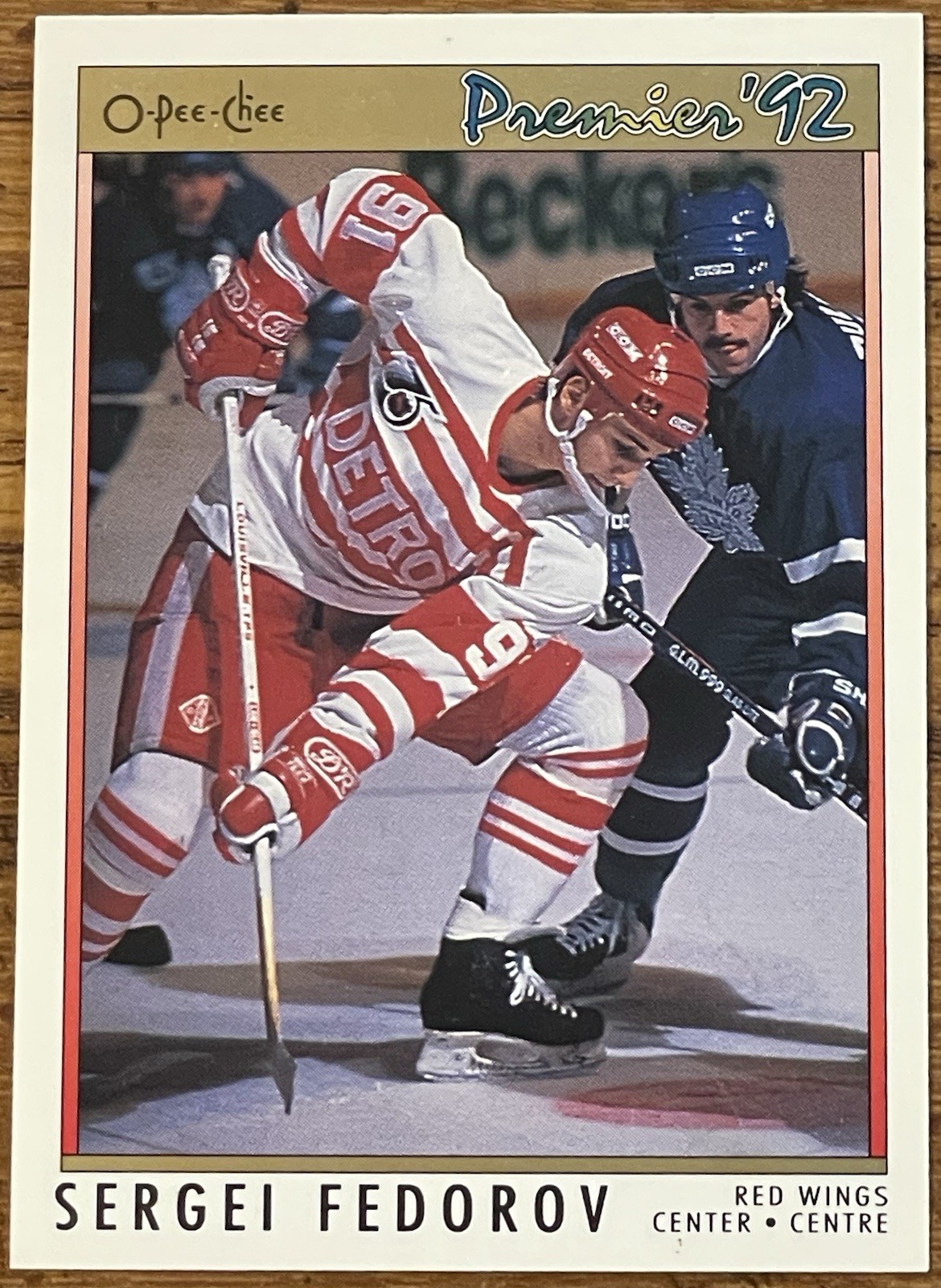 Sergei Fedorov 1991-92 O-Pee-Chee Premier Card #68 Red Wings NHL HOF Free Ship