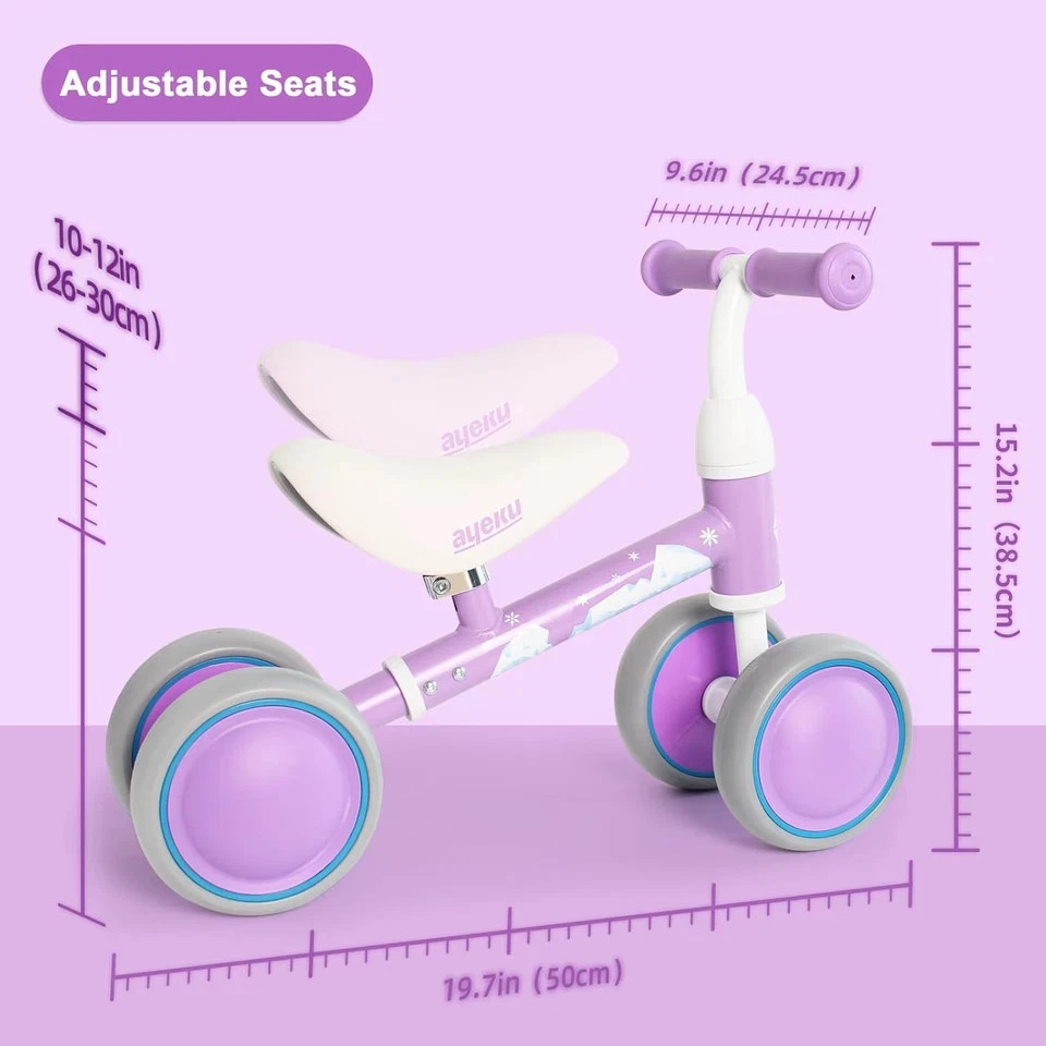 BICICLETA DE EQUILIBRIO AYEKU BEBÉ PARA NIÑOS Y NIÑAS DE 1 AÑO - MORADA Foto 2 de 3