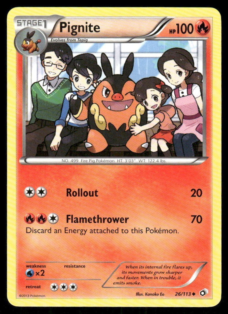 Pokemon Tcg Pignite #26 Pokemon Legendary Treasures LP