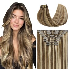 Youngsmile 16 Inch Clip in Human Hair Extensions,Shedding Free Tangle Free Co...