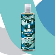 Image of Faith In Nature Fragrance Free Shampoo 400ml Sensitive Vegan No SLS