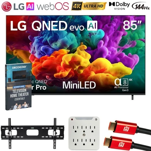 LG 85" QNED evo AI QNED84B Mini LED 4K Smart TV w/ Accessories Bundle