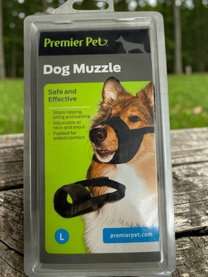 Premier Pet Dog Muzzle Black Gray Large 10 In Snout Radio Systems Corp Brand New