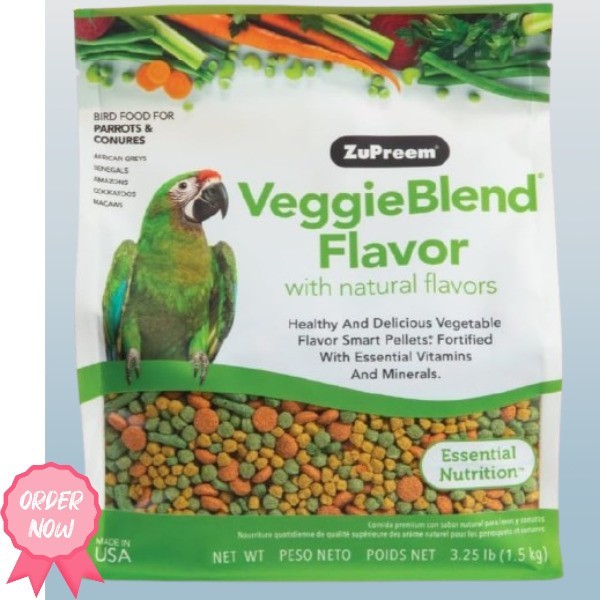 ZuPreem VeggieBlend Bird Food, Bird Feed Pellets for Parrots