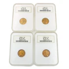 1938-S & 1942-P Wheat Cent United States Coin NGC MS 67 RD Lot of 4 #C890-2