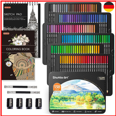 Shuttle Art 138 professionelles Buntstifte Set, Farbstifte auf Weichwachsbasis