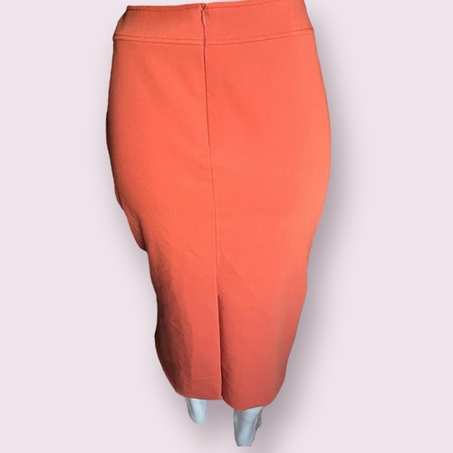 Piazza Sempione Womens IT 48 US 8/10 Wool Terracotta Orange Stretch Pencil Skirt - Picture 7 of 15