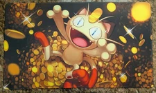 Meowth CCG Playmat - Gold Coins Card Mat - Pokemon Meowth TCG Playmat 24x14 NEW