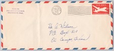 Los Angeles, California &mdash; Airmail 6c stamp, Santa Monica Blvd, &mdash; 1953 &mdash; 6&cent;