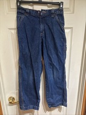 Vintage Levi's Strauss Boys Workwear Carpenter Jeans Size 14 Regular Dark Wash