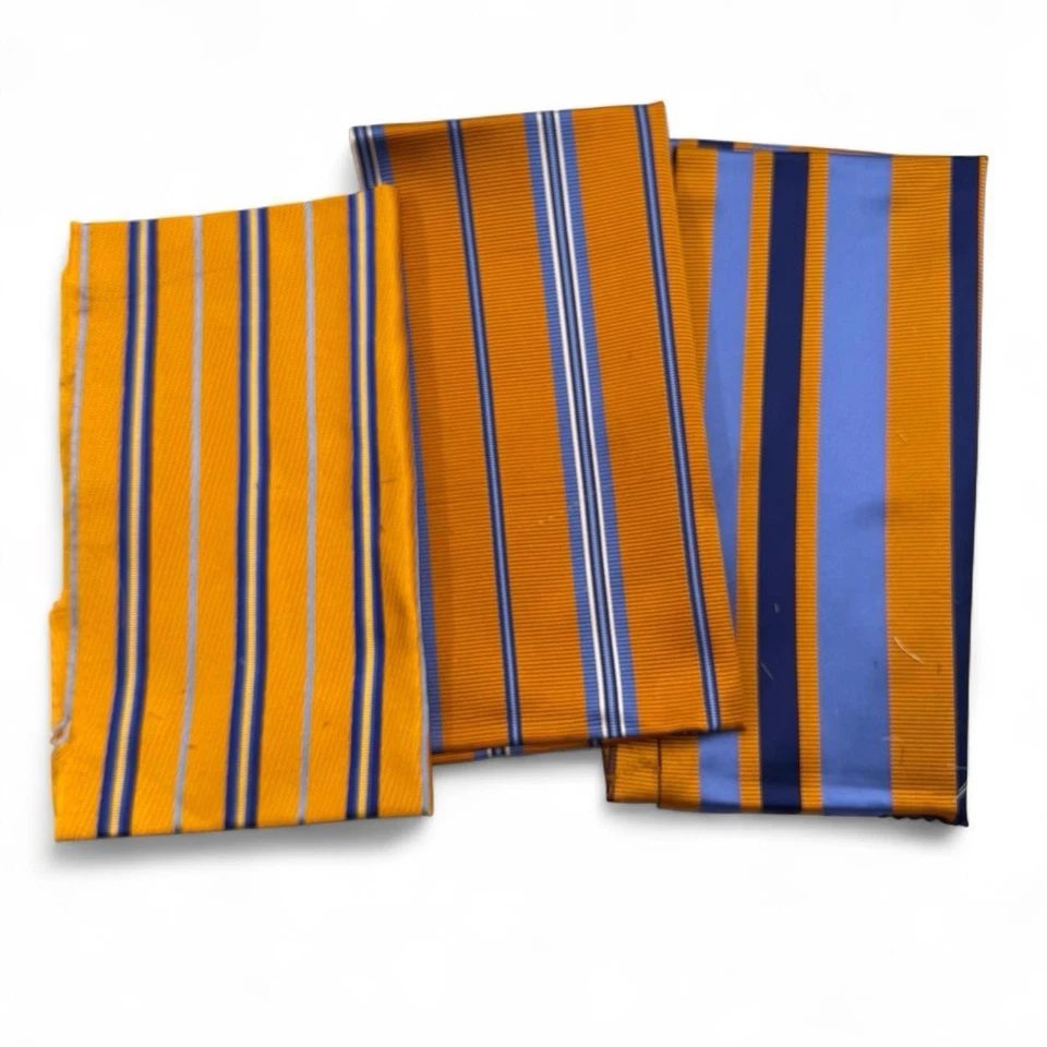 Paquete Lote 12 restos de tela amarilla 100 % seda italiana costura hágalo usted mismo Foto 3 de 4