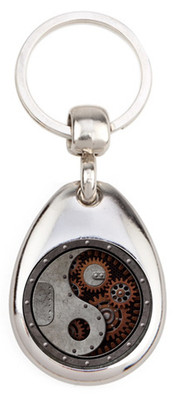 Steampunk Yin Yang - Schlüsselanhänger aus Metall