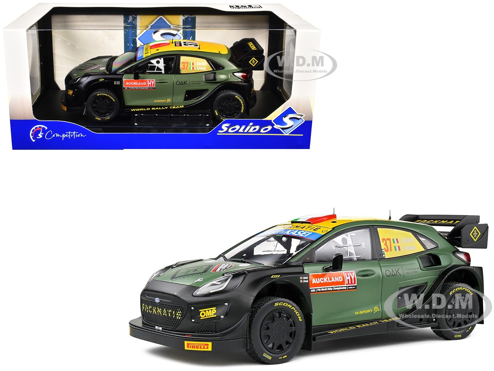 FORD PUMA RALLY1 HYBRID #37 RALLY NZ 2022 1/18 DIECAST MODEL BY SOLIDO S1809505