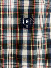 Chaps Boys 4T Shirt Easy Care Green Blue Plaid EUC